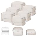 DIMJ Comforter Storage Bag 6 Pack - Blanket Storage Organizer Compression Bags, Large Capacity Ultra Space Saving Self Compression Organize for Bedding, Pillow, Duvet, Sheet Storage with Zipper Window