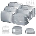 DIMJ Comforter Storage Bag 6 Pack - Blanket Storage Organizer Compression Bags, Large Capacity Ultra Space Saving Self Compression Organize for Bedding, Pillow, Duvet, Sheet Storage with Zipper Window