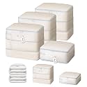 DIMJ Comforter Storage Bag - Large Capacity Ultra Space Saving Self Compression Organize for Duvet, Pillow, Bedding, Blanket Storage Organizer Nylon Compression Bags