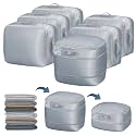 DIMJ Compression Storage Bags 6 Pack - Blanket Storage Bags with Window Zipper, Ultra Space Saving Self Compression Organizer for Puffer Jacket, Bedding, Lightweight Comforter Duvet, Sweater, Sheet