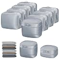 DIMJ Compression Storage Bags 8 Pack - Blanket Storage Bags with Window Zipper, Ultra Space Saving Self Compression Organizer for Puffer Jacket, Bedding, Lightweight Comforter Duvet, Sweater, Sheet