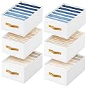 DIMJ Wardrobe Clothes Organizer - Foldable Closet Drawer Organizer Dividers for Jeans, Pants, Sweater, T Shirt, Storage Bins with Handles for Shelf