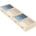 DIMJ Wardrobe Clothes Organizer - Foldable Closet Drawer Organizer Dividers for Jeans, Pants, Sweater, T Shirt, Storage Bins with Handles for Shelf