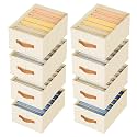 DIMJ Wardrobe Clothes Organizer - Foldable Closet Drawer Organizer Dividers for Jeans, Pants, Sweater, T Shirt, Storage Bins with Handles for Shelf