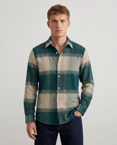 DIMMY Men Checkered Casual Green Shirt