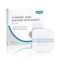 Dimora Hydrogel Burn Dressing with Border 4" x 4" (2.5" x 2.5" Pad) – Sterile, Waterproof Burn &amp; Wound Dressing with Instant Cooling Relief for Minor Burns, Cuts &amp; Abrasions (10 Count)