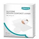 Dimora Silicone Wound Contact Layer, Non-adhering Dressing, Transparent Wound Dressing Pads, 3in x 4in (7.5cm x 10cm), 10 pcs