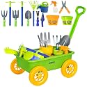 Dimple Green Garden Wagon & Tools Toy Set, 15 Pc Kids Gardening Play Set