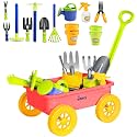 Dimple Red Garden Wagon & Tools Toy Set, 15 Pc Kids Gardening Play Set