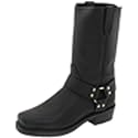 Dingo Mens Dean Harness Square Toe Pull On Motorcycle Casual Boots Mid Calf
