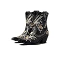 Dingo Womens Primrose Floral Embroidered Snip Toe Casual Boots Ankle Mid Heel 2-3"
