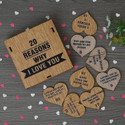 Dinine Craft 20 Reasons,Why I Need You Message Box,Greeting Card,Message Pills Gift Set Decorative Showpiece  -  5 cm (Polyresin, Brown)