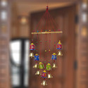 Dinine Craft Handicraft Rajasthani Design Bell Wall Hanging for Wall Decoration Decorative Showpiece  -  45 cm (Wood, Multicolor)