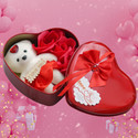 Dinine Craft heart box | valentine gift | teddy | heart box for gift and decor Decorative Showpiece  -  13 cm (Polyresin, Red)