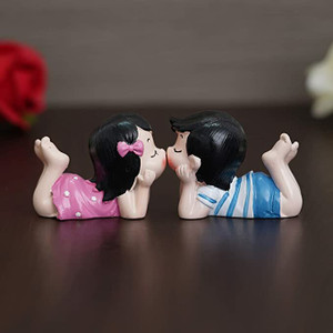 dinine craft kissing baby cute couple smiley showpiece anniversary valentines day gift decorative showpiece  -  7 cm polyresin peach