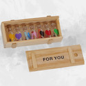 Dinine Craft Personal Message Bottle Messenger Glass with Wooden Box for Wife Girlfriend Decorative Showpiece  -  13 cm (Polyresin, Green)