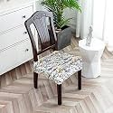 Dining Chair Seat Cover Set of 6 Seater pcs are Easily Washable Stretchable and Comfortable for Dining Room Home Decor Slip Cover Universal Size (6 Seat Covers, Beige)