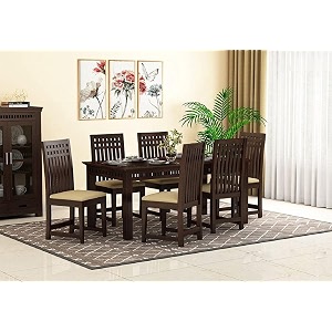woodbone dining table set solid wood 6 seater dining table with chair for living room furniture wooden dining table 6 seater set modern unqiue dining table set 6 seater dining table walnut finish