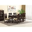 WOODBONE Dining Table Set, Solid Wood 6 Seater Dining Table with Chair for Living Room Furniture, Wooden Dining Table 6 Seater Set, Modern Unqiue Dining Table Set (6 Seater Dining Table) Walnut Finish