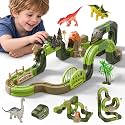 Dinosaur Electric Train Set, Building Block Train Track Toy (7.12ft)