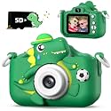 Dinosaur Kids Camera for Boys Girls, Toddler Digital Selfie Camera with Cute Protective Cover and SD Card, Christmas Birthday Gifts Toys for 3 4 5 6 7 8 9 10 11 12 Years Old Little Girls and Boys