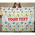 Dinosaur Kids Throw Blanket - Custom Personalized Fleece, 30x40 in