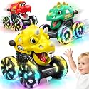 Dinosaur Monster Trucks for Toddlers:3 Pack Glow Cars,Boy,Move Mouth Gifts