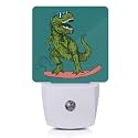 Dinosaur Night Light,Happy Dinosaur Surfer Night Lights Plug into Wall with Dusk to Dawn Light Sensors 0.5W Dim Night-Lights for Bedroom