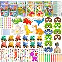 Dinosaur Party Favors,12 packs Dino Birthday Decorations with stickers mask car painting,Dinosaur Goody Bags for 3-5 4-7 8-12 Boys Girls Birthday Dino Themed Party Toys Gifts