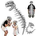 Dinosaur Skeleton Costume, 3D Wearable Plush Skeleton for Halloween Cosplay