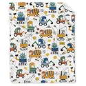 Personalized Dinosaurs Construction Trucks Blanket Gift for Boy Girl
