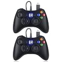 Dinosoo 10ft Replacement for Xbox 360 Controller Wired, PC Controller with Upgraded Joystick, Double Shock, 2.5mm Audio Jack - 2 Pack