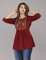 Dinru Casual Embroidered Women Multicolor Top