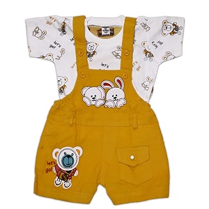 baby boy39s and baby girl39s romper baby jumpsuit dungaree 0 months - 6 months mustard yellow