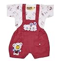 Baby Boy's and Baby Girl's Romper Baby JumpSuit Dungaree (12 months - 18 months, CERISE)