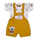 Baby Boy's and Baby Girl's Romper Baby JumpSuit Dungaree (12 months - 18 months, Mustard Yellow)