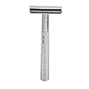 Dioche Long Handle Double Sided Safety Shaving Tool Washable Safety Beard Wet Shaving Kit for Men Premium Alloy Non Slip Design Ideal Men (Bright Silver)