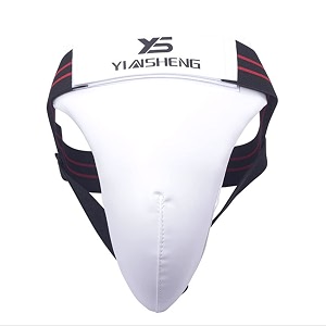 dioche mens groin guard men boxing groin guard shock-absorbing taekwondo karate jockstrap sanda crotch protector white smlxll