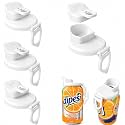 DIPESI FlowSip Soda Can Lid 4 Pack – Smooth Sloped Sip Design, BPA-Free, Keeps Drinks Fresh & Bug Free, Spill Resistant, Fits Standard Soda Cans for Beach, BBQ & Parties (4 White)