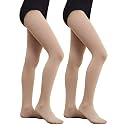 DIPUG Ballet Tights for Girls - Thick Soft Footed Dance Tights for Toddlers and Kids
