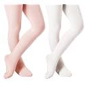 DIPUG Ballet Tights for Girls - Thick Soft Footed Dance Tights for Toddlers and Kids