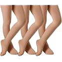 DIPUG Ballet Tights for Girls - Thick Soft Footed Dance Tights for Toddlers and Kids