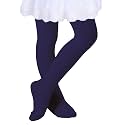 DIPUG Ballet Tights for Girls - Thick Soft Footed Dance Tights for Toddlers and Kids
