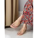 DIPYO Floral Embroidered Ethnic Wedge Heel Slip-On