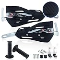Dirt Bike Handguards with Grips - 7/8" and 1 1/8" Motorcycle Hand Guards for ATV - Universal Handguards Bracket for Off Road Motorcross Black