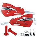 Dirt Bike Handguards with Grips - 7/8" and 1 1/8" Motorcycle Hand Guards for ATV - Universal Handguards Bracket for Off Road Motorcross Red