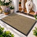 Dirt Trapper Door Mat, 17"x30" Front Door Mat Outside Entrance Brown