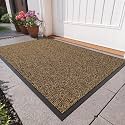 Dirt Trapper Door Mat, 24"x35" Front Door Mat Outside Entrance Brown