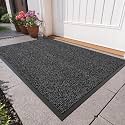 Dirt Trapper Door Mat, 24"x35" Front Door Mat Outside Entrance Grey