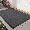 Dirt Trapper Door Mat, 35"x59" Front Door Mat Outside Entrance Grey